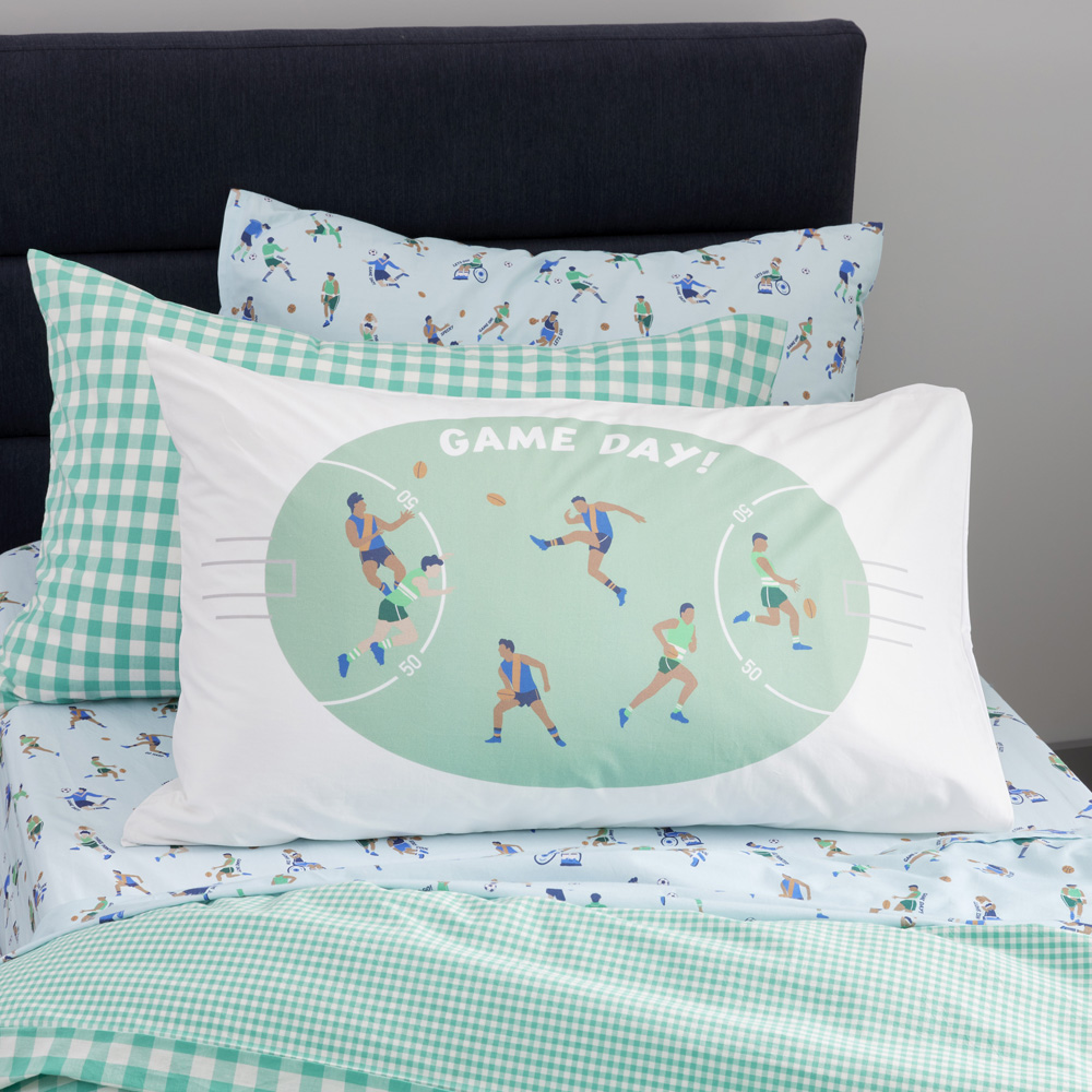 Adairs Kids Game Day Kids Text Pillowcases Adairs