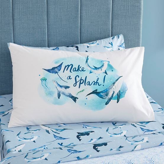 Make a Splash Kids Text Pillowcase