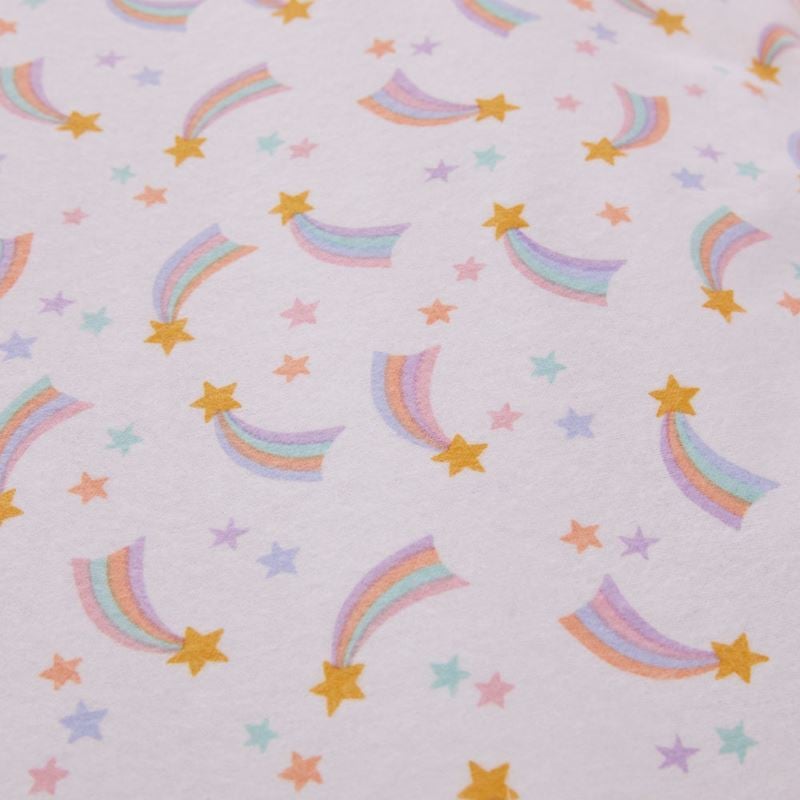 Moonlight Unicorn White Flannelette Quilt Cover Set