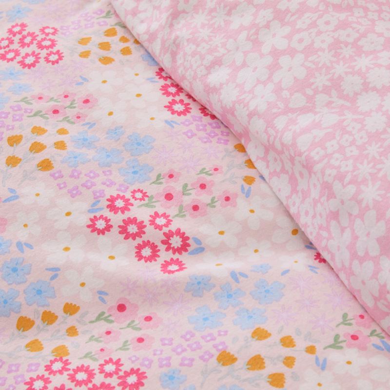 Polly Floral Pink Flannelette Quilt Cover Set