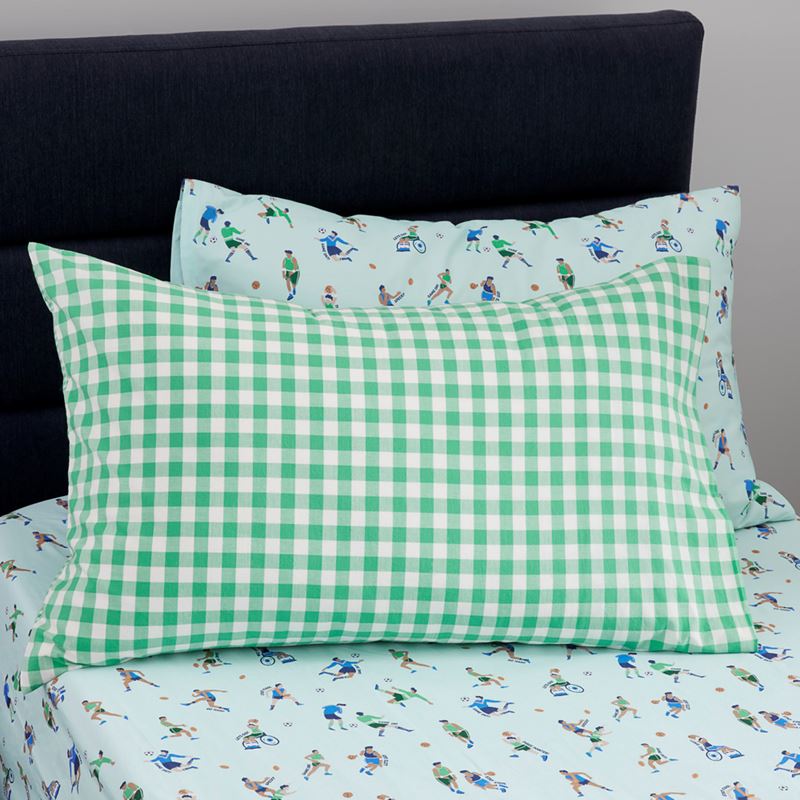 Sawyer Yarn Dyed Gingham Green Quilt Cover Set