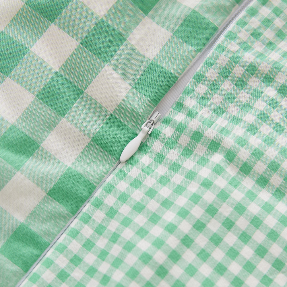Adairs Kids Sawyer Yarn Dyed Gingham Green Cot Quilt Cover Set Adairs