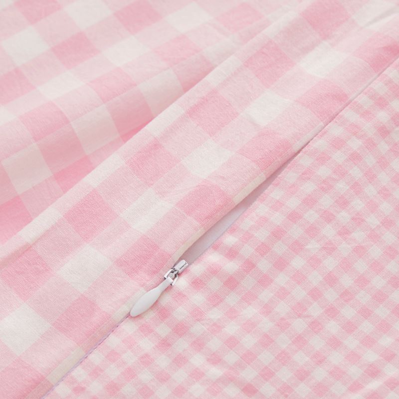 Sawyer Yarn Dyed Gingham Pink Cot Quilt Cover Set