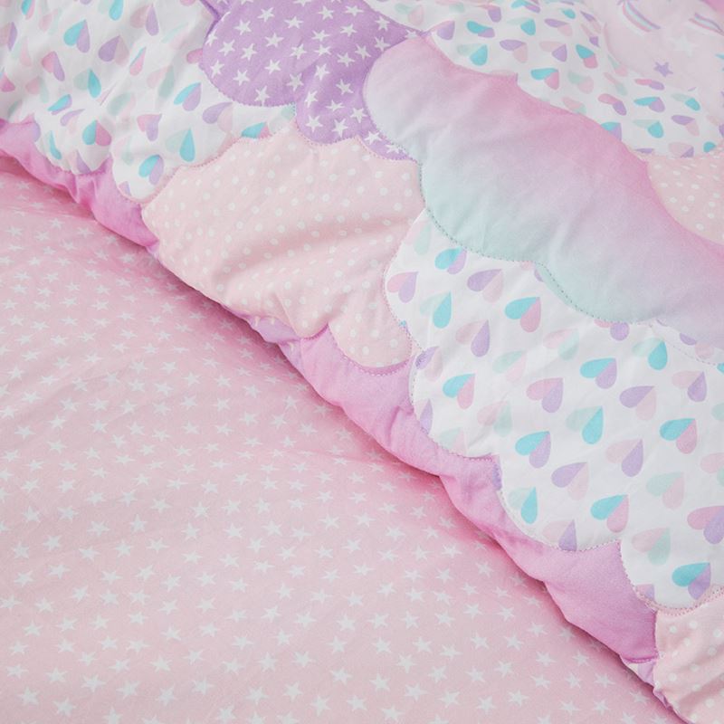 Sleep In The Clouds Lilac Quilted Quilt Cover Set