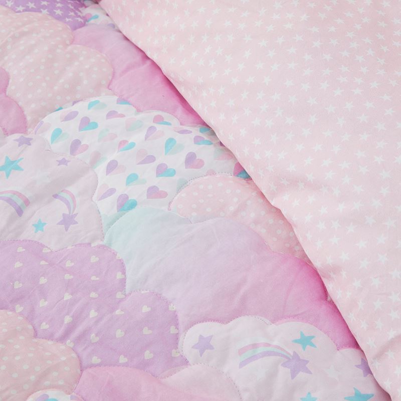 Adairs Kids - Sleep In The Clouds Lilac Quilted Quilt Cover Set | Adairs