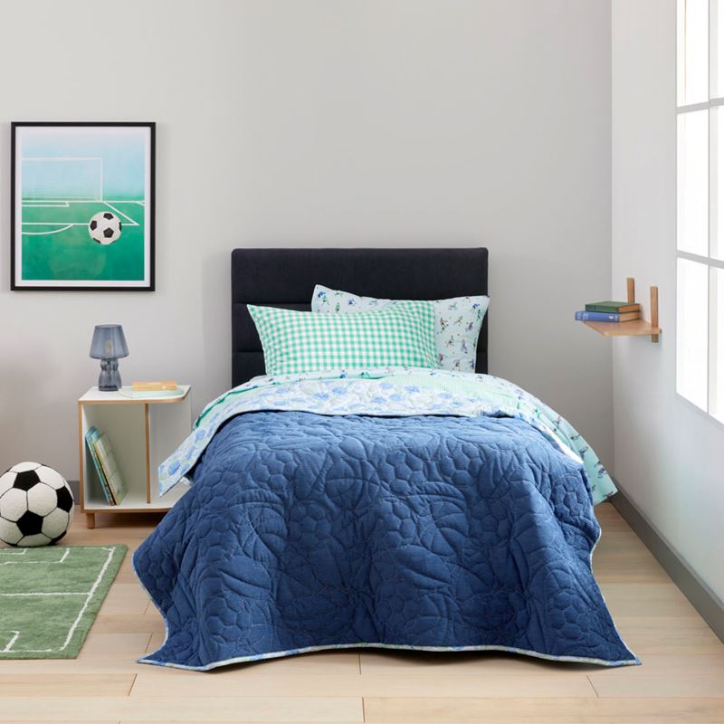 Game Day Navy Cord Coverlet