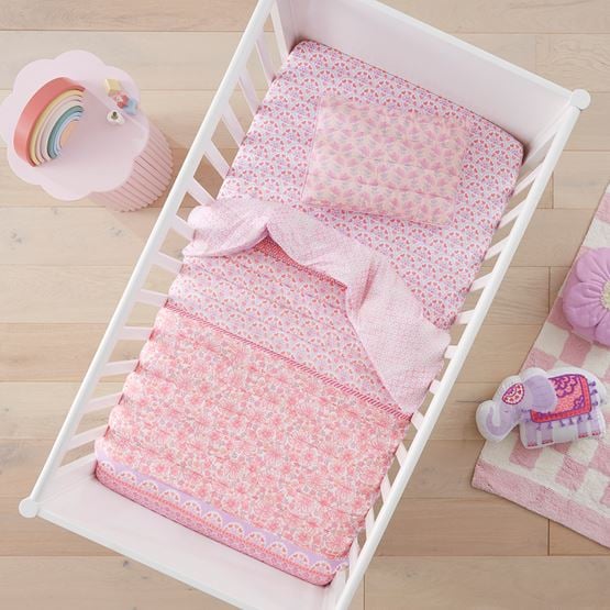 Nahla Quilted Cot Quilt Cover Set