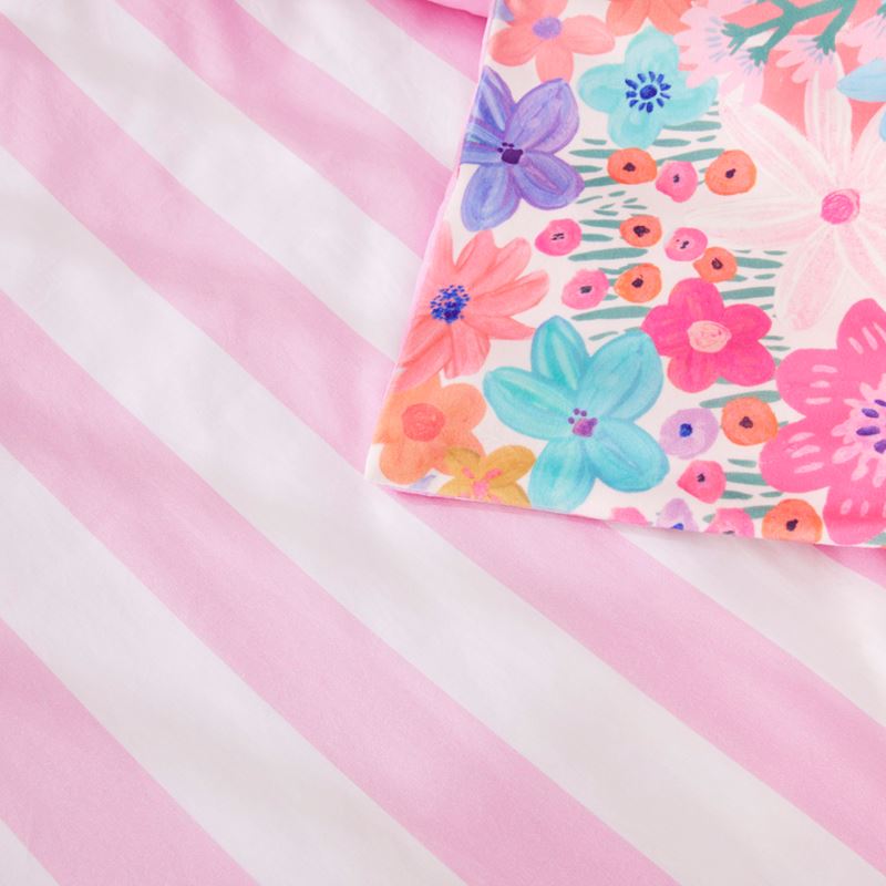 Flora Bright Multi Velvet Cot Quilt Cover Set