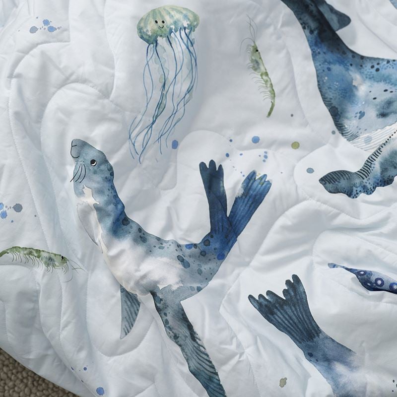 Make A Splash Light Grey Quilted Quilt Cover Set