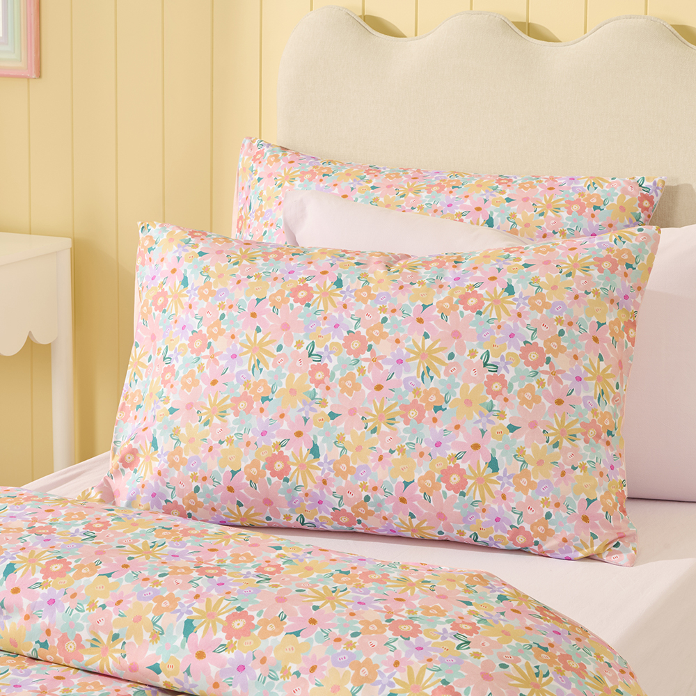 Adairs Kids - Floral Multi Ric Rac Quilt Cover Set | Adairs