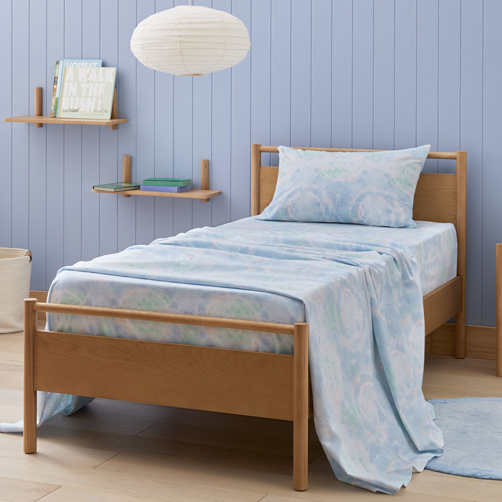 Adairs Kids Remy Ocean Tie Dye Flannelette Sheet Set Adairs