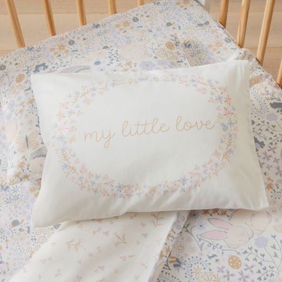 Decorative My Little Love Cot Text Pillowcase