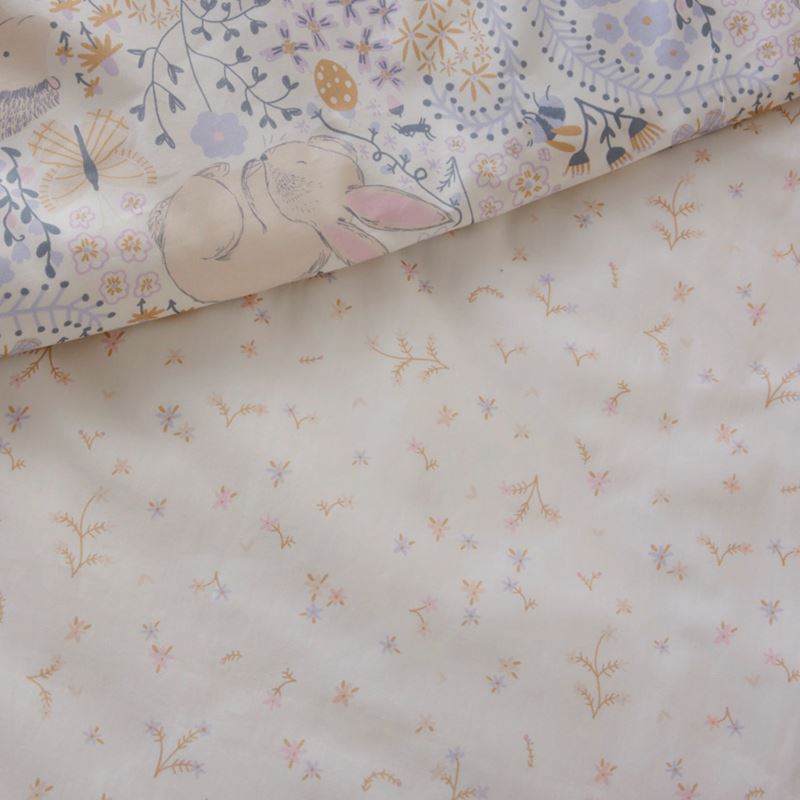 Pure Nature White Baby Quilted Cot Quilt Cover Set