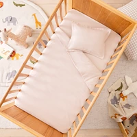 Relaxed Linen Look Natural Cot Quilt Cover Set