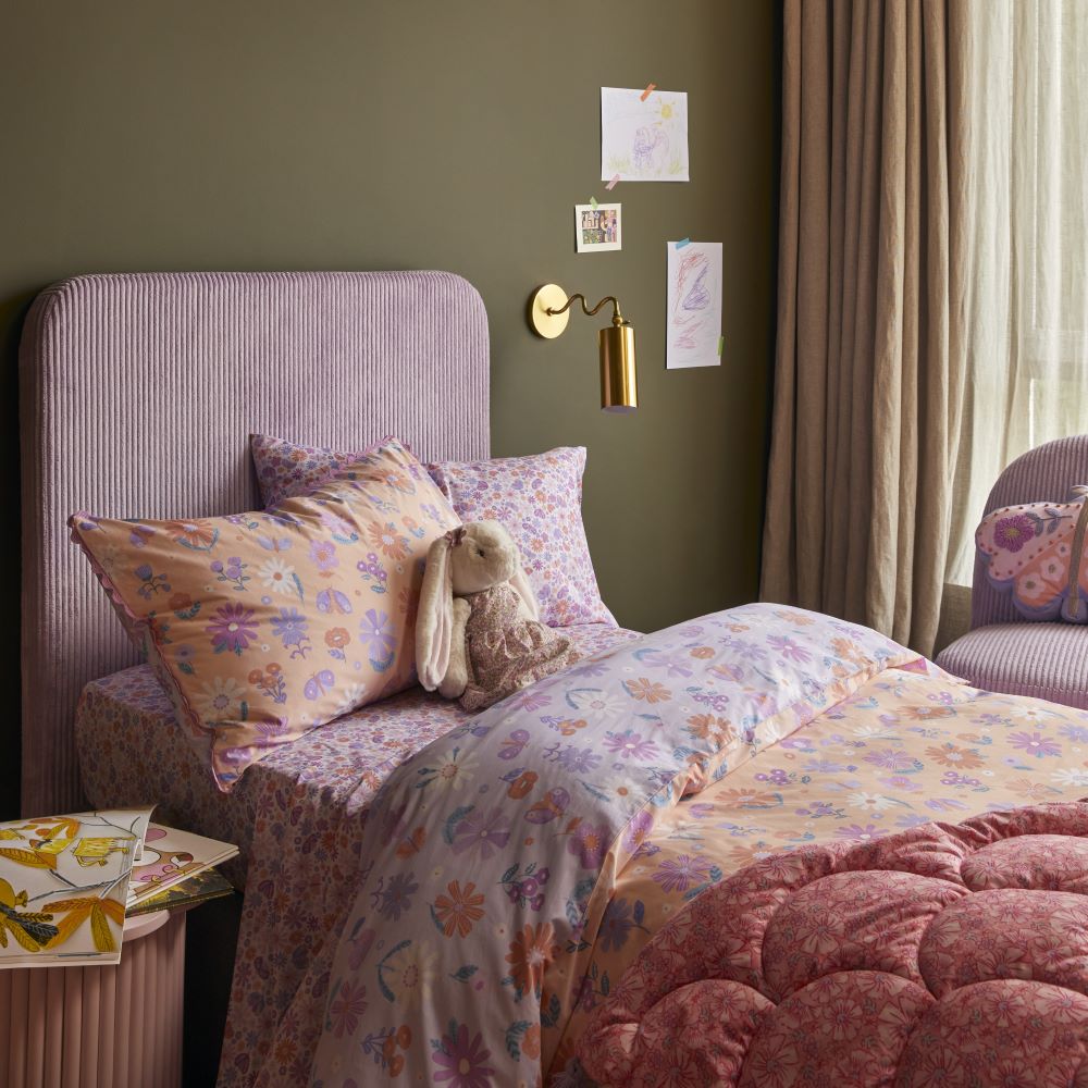 Adairs Kids Kai Lilac Cord Bedhead Adairs
