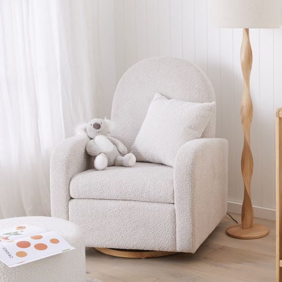 Swivel And Rock Natural Nursery Chair