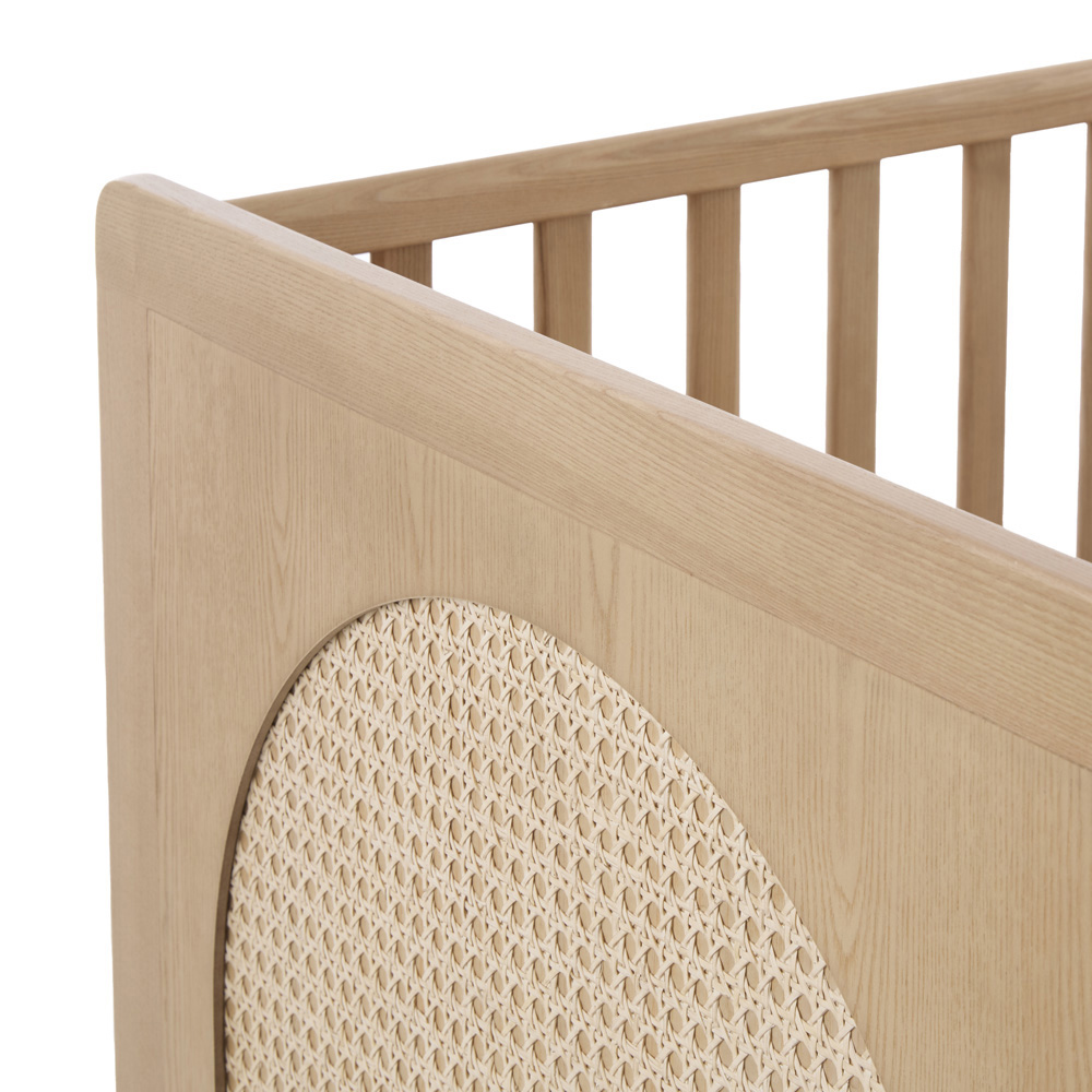 Beau Natural Rattan Cot - Stylish Nursery Bed