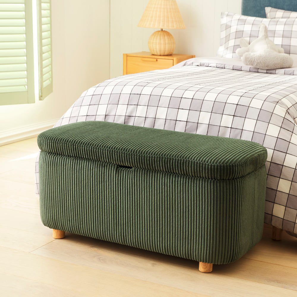 Adairs Kids Kai Green Cord Blanket Box Adairs