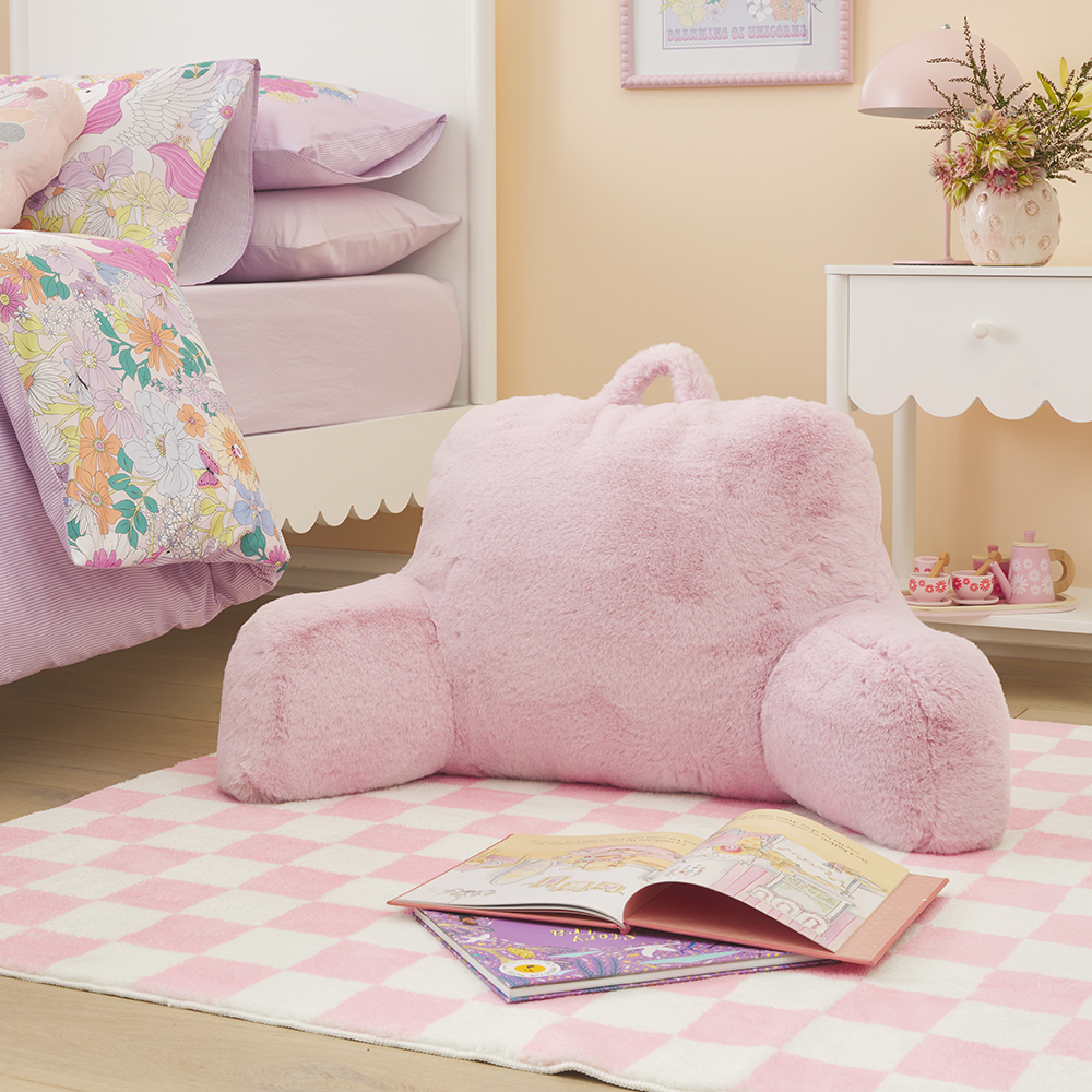 Adairs Kids Pink Faux Fur Comfort Buddy Adairs