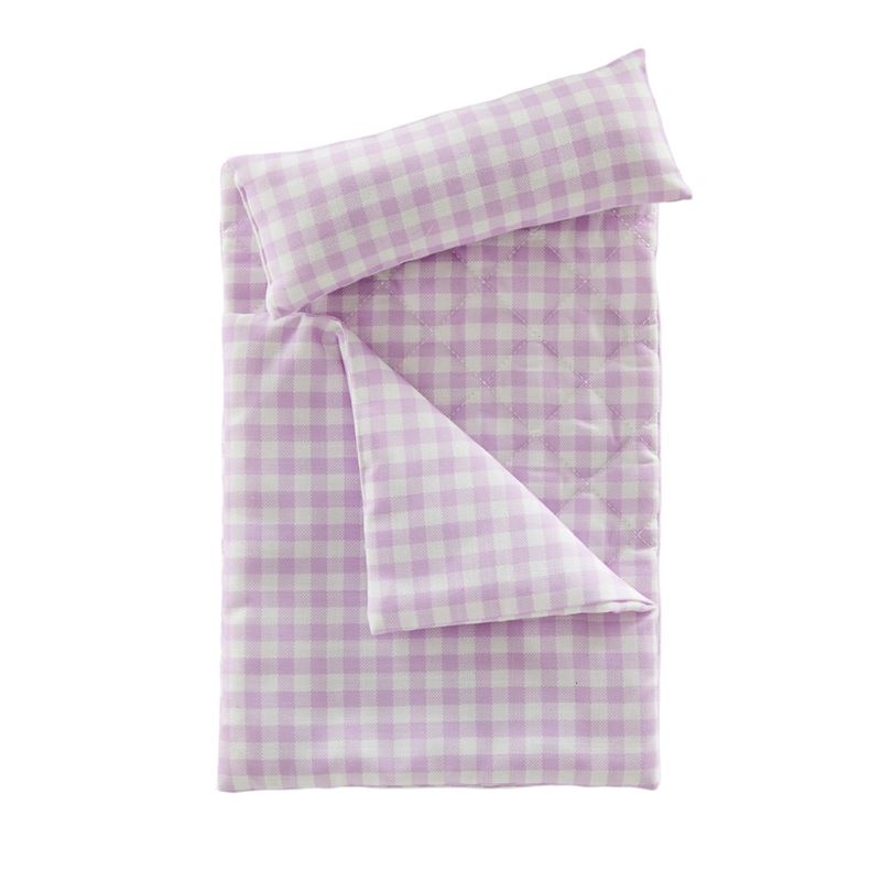 Katie's Doll Play Lilac Gingham Baby Carrier Bedding Set
