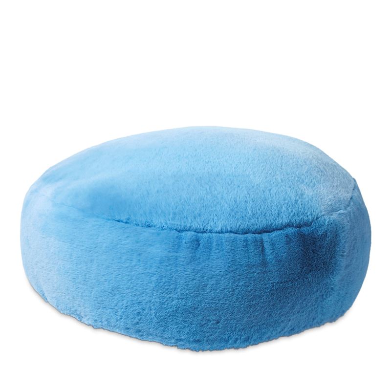 Frankie Blue Chambray Faux Fur Floor Cushion