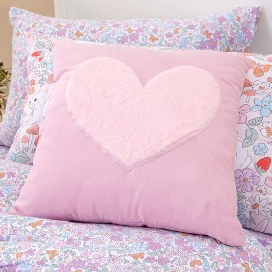 Fluffy Heart Faux Fur Cushion