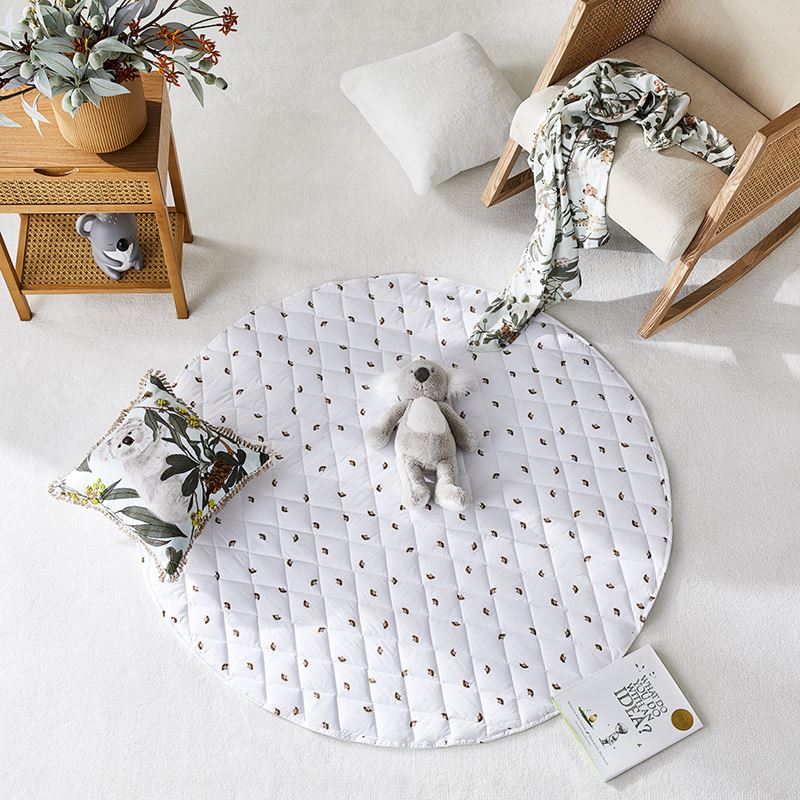 Gumnut Gully White Quilted Printed Play Mat