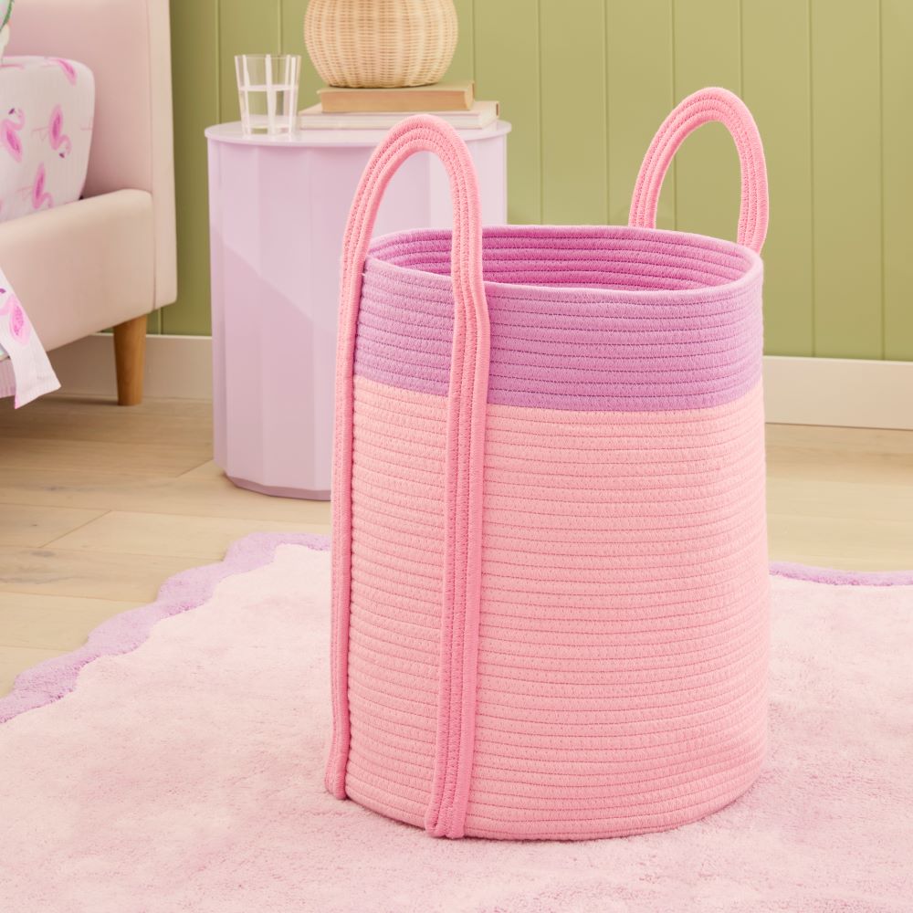 Adairs Kids Pink & Lilac Coloured Rope Basket Adairs