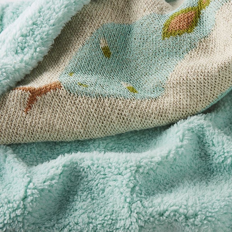 Ace Scaley Snake Natural Knitted Sherpa Throw