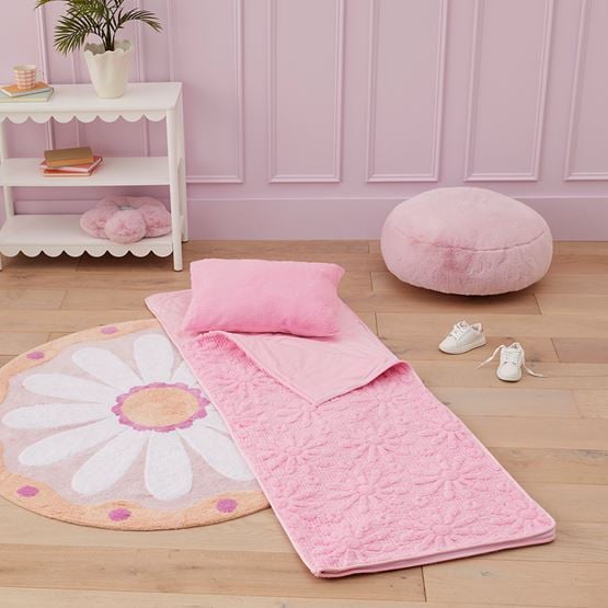 Marni Pink Floral Faux Fur Sleeping Bag