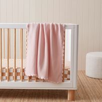 Lennox Baby Pink Organic Cotton Baby Blanket