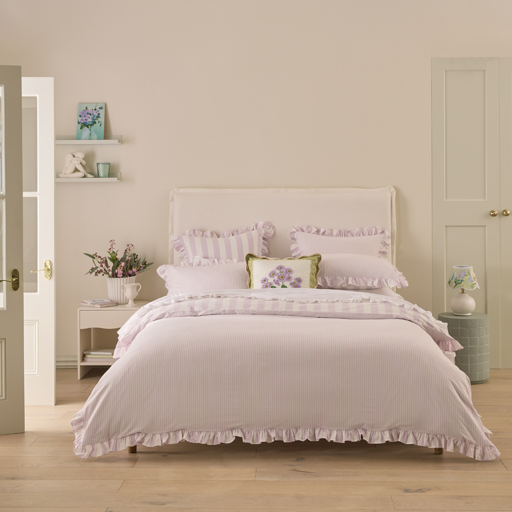 Ruffle Orchid Stripe Quilt Cover Set + Separates