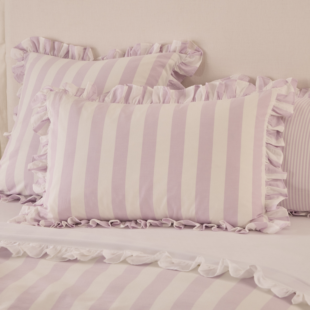 Ruffle Orchid Stripe Quilt Cover Set + Separates