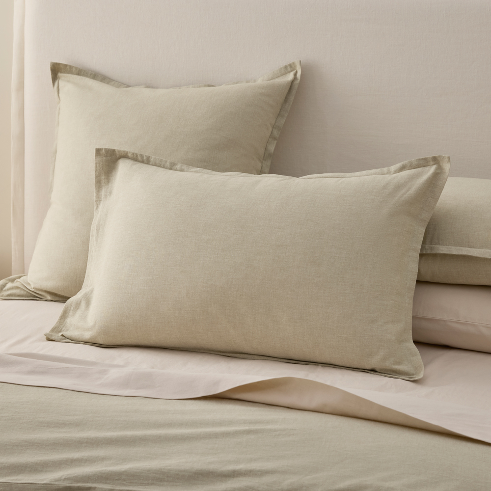 Relaxed Linen Look Matcha Quilt Cover Set