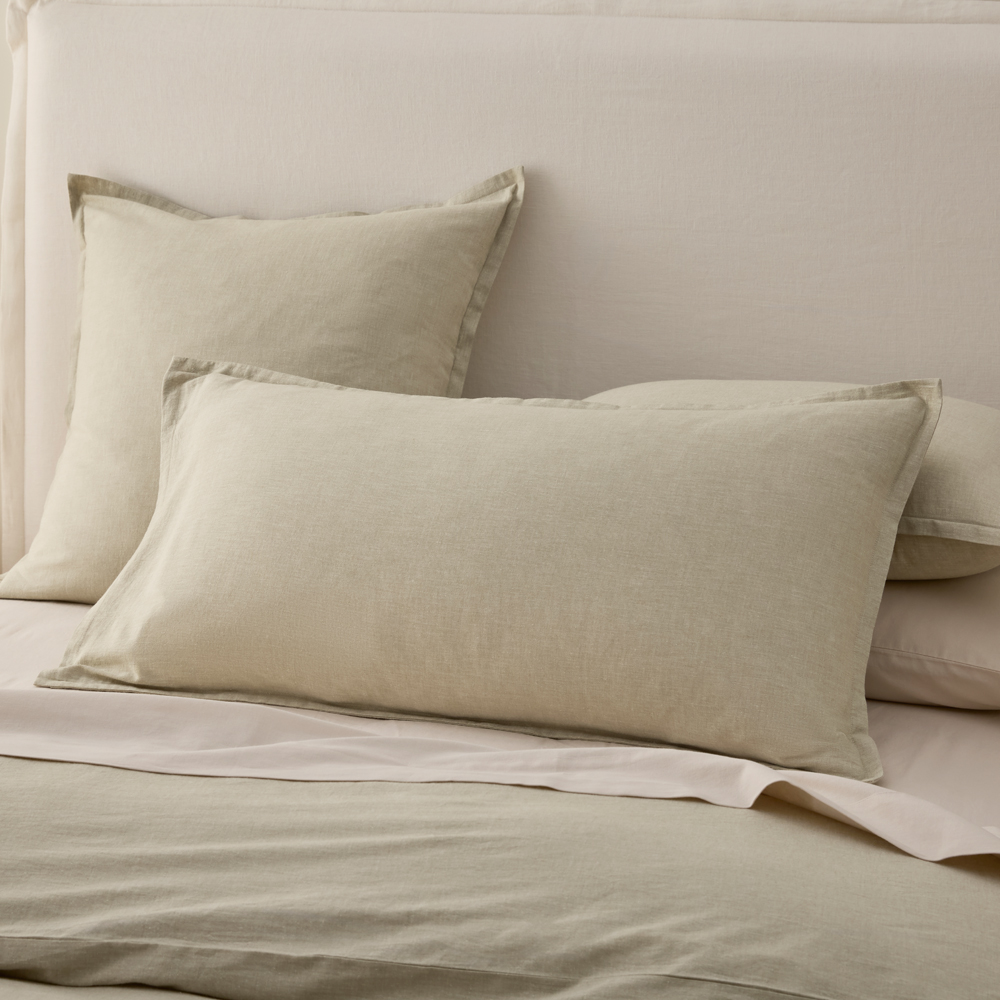 Relaxed Linen Look Matcha Quilt Cover Set