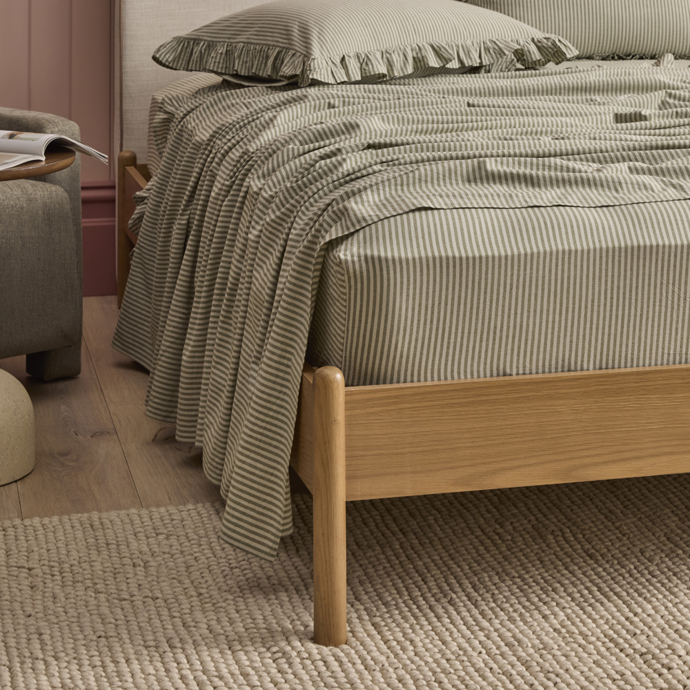 Thyme Stripe Ruffle Sheet Set | Adairs
