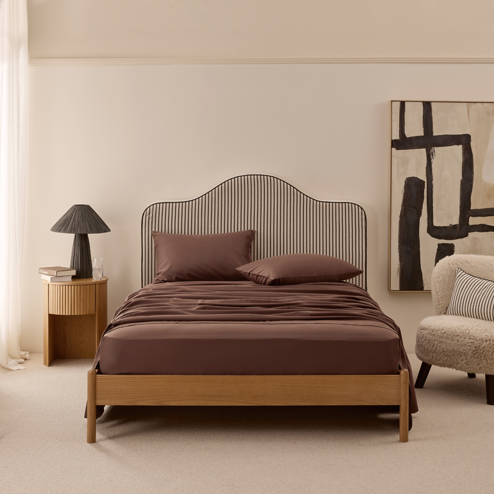 Relaxed Linen Look Chocolate Sheet Set