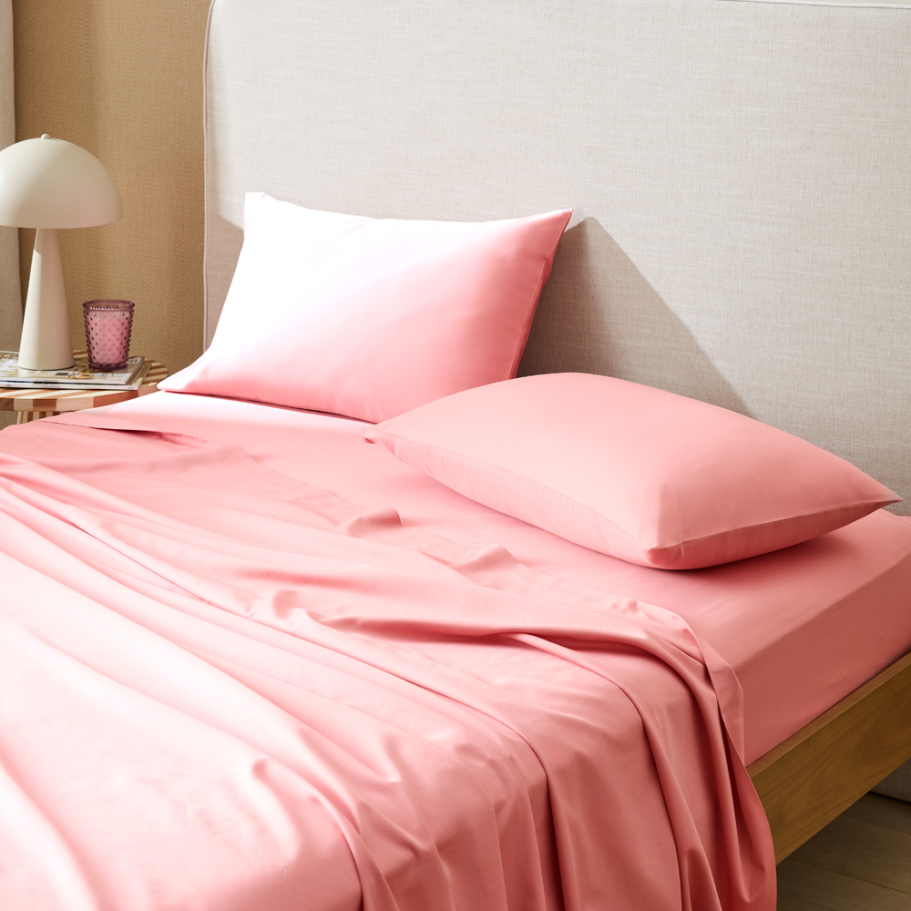 600TC Bamboo Cotton Tea Rose Sheet Set | Adairs