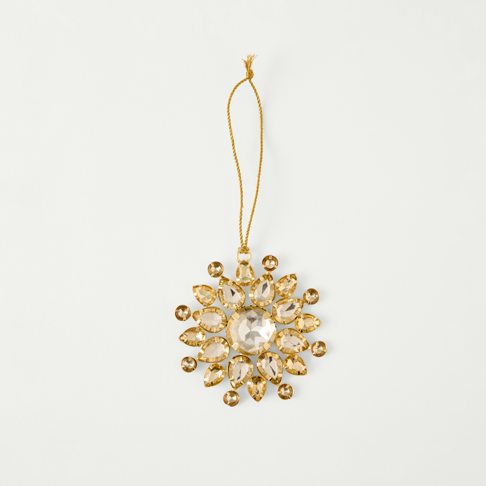 Gold Snowflake Jewel Ornament