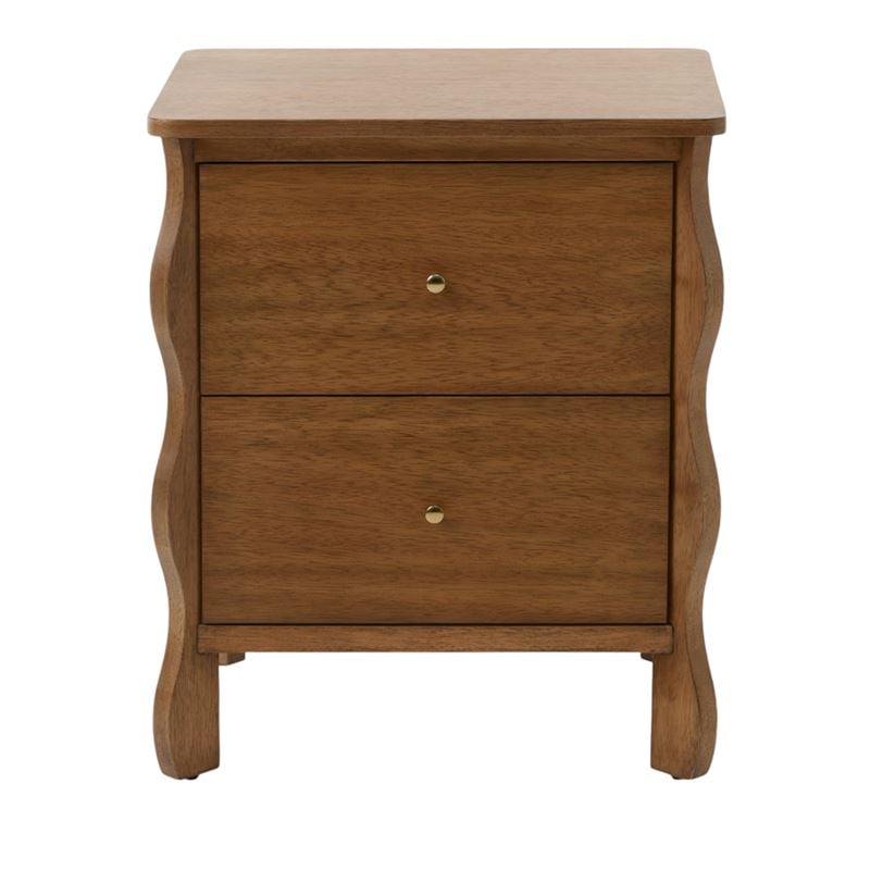 Auburn Walnut 2 Drawer Bedside Table | Stylish & Functional