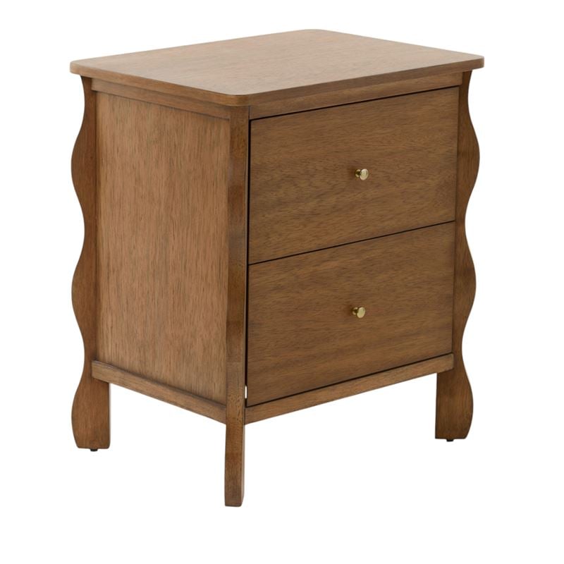 Auburn Walnut 2 Drawer Bedside Table | Stylish & Functional
