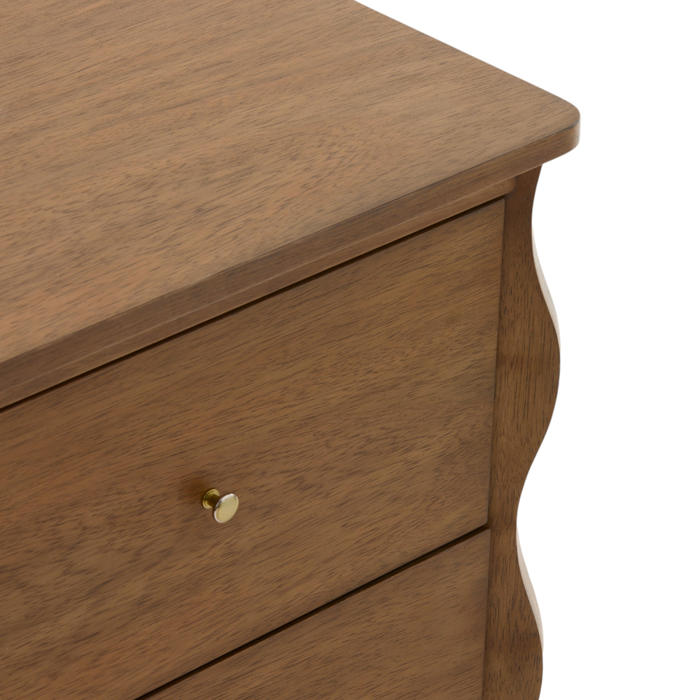 Auburn Walnut 2 Drawer Bedside Table | Stylish & Functional