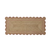 Jute & Pink Scalloped Indoor Rug Runner
