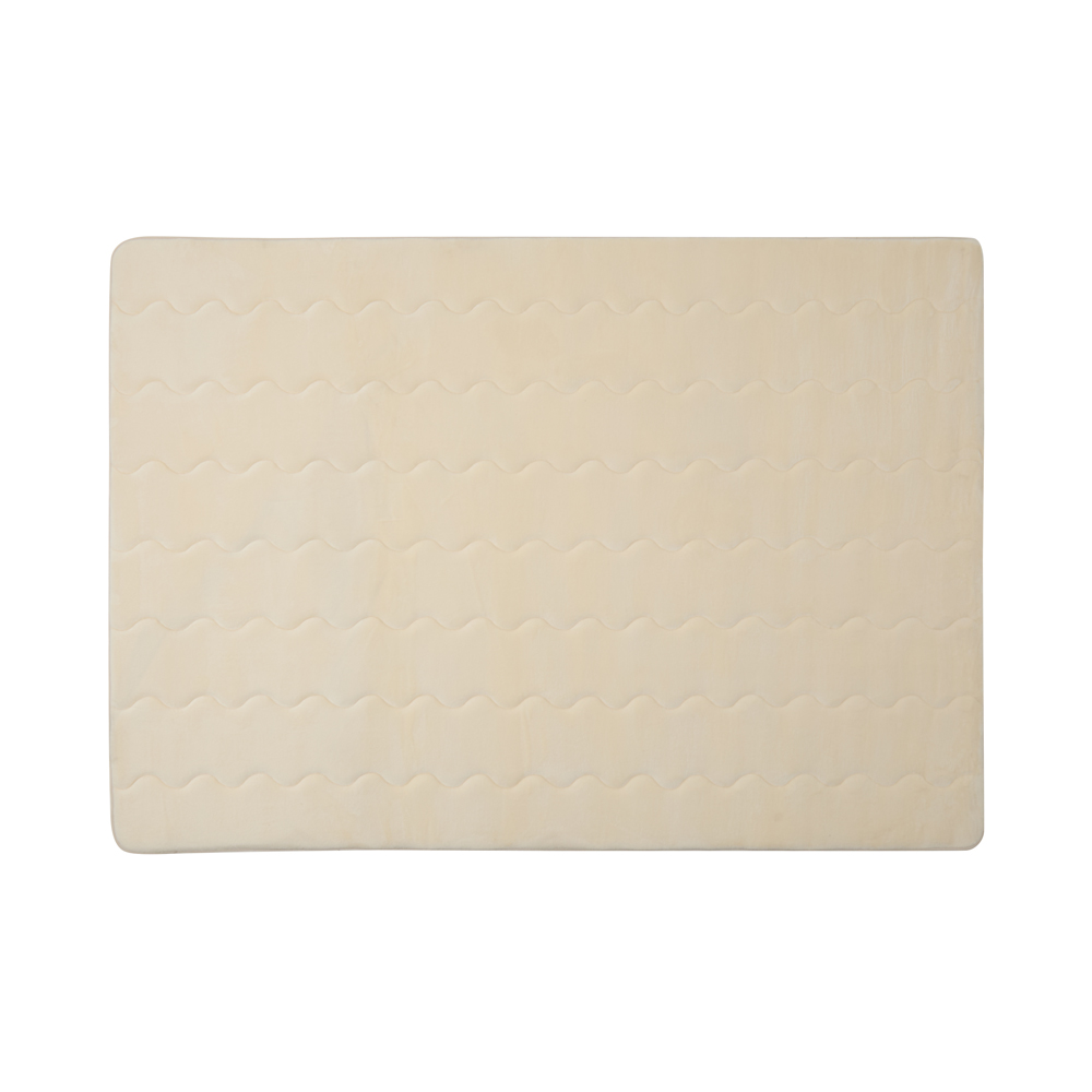 Ultrasoft Cream Wave Quilting Memory Foam Rug | Adairs
