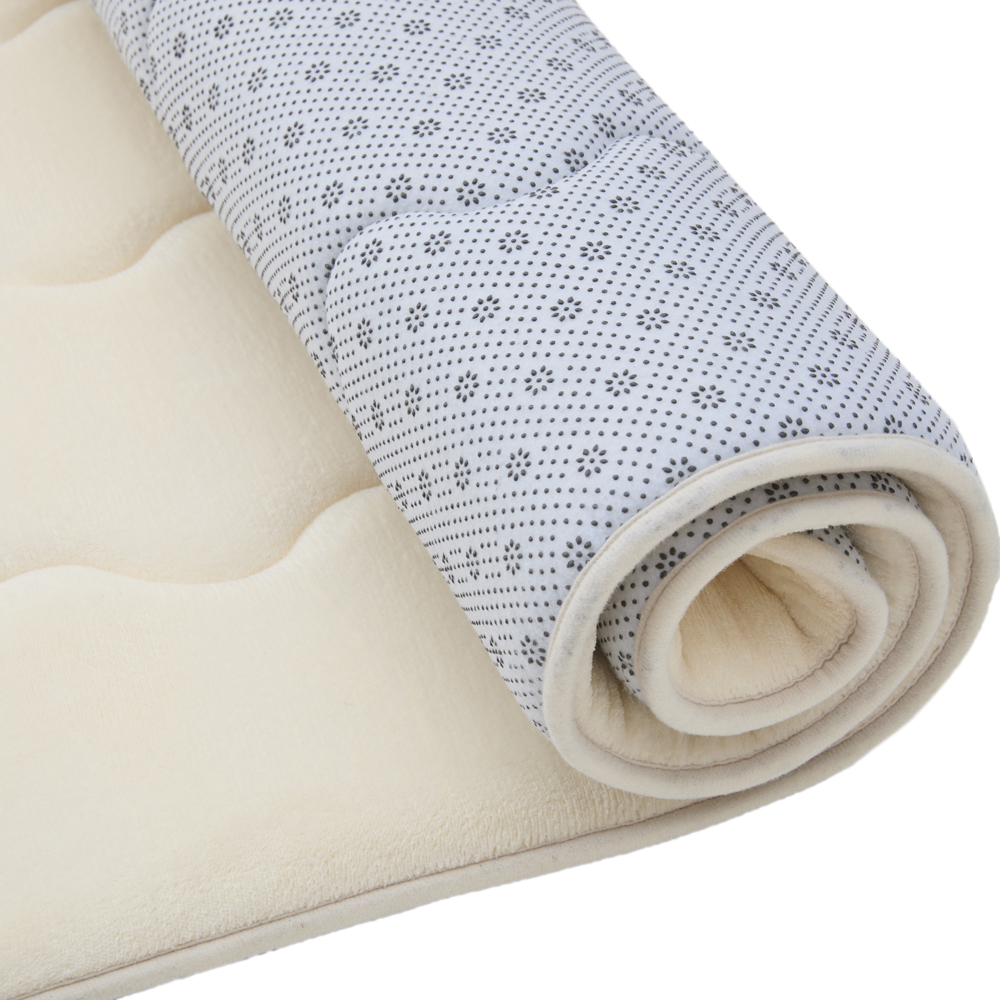 Ultrasoft Cream Wave Quilting Memory Foam Rug | Adairs