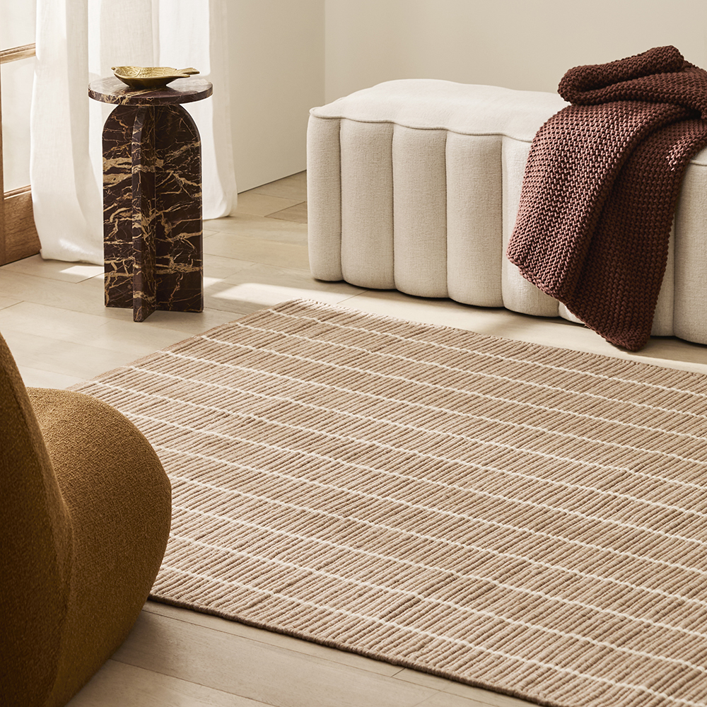 Perth Earth Stripe Rug | Adairs