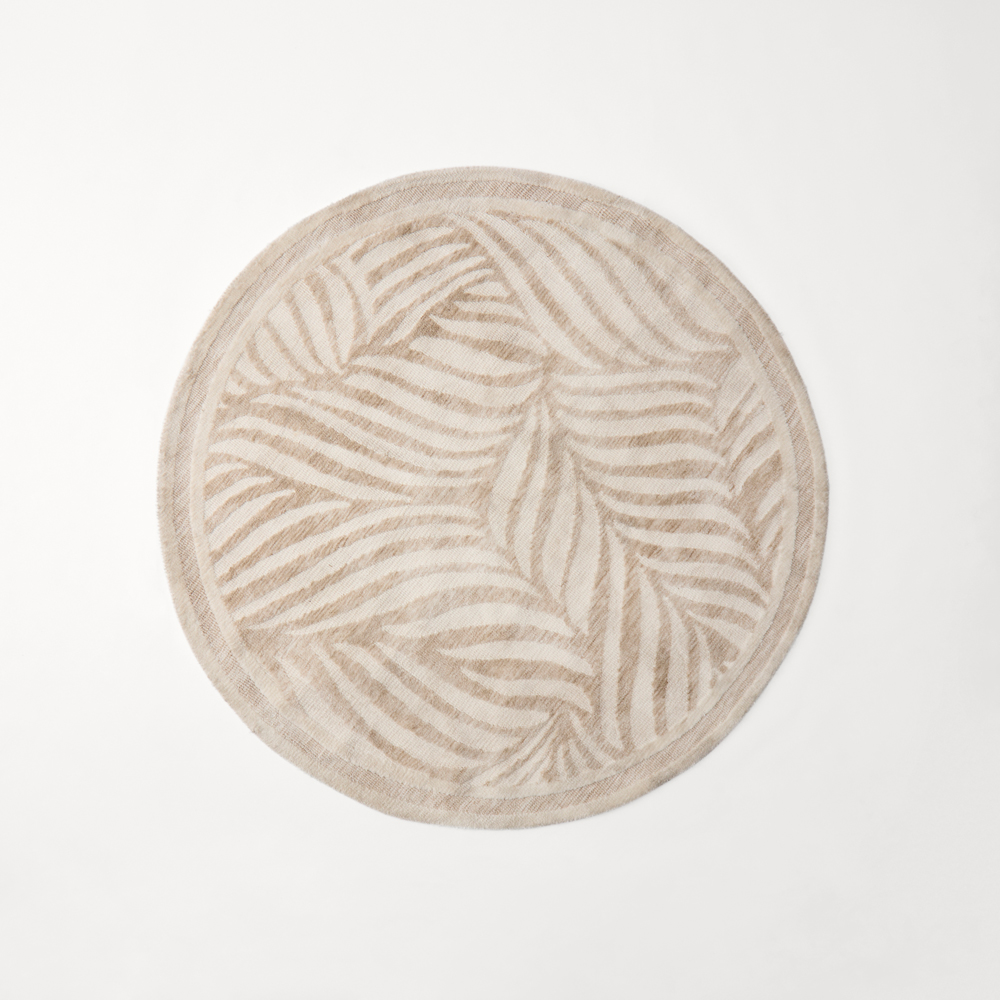 Natures Resort Natural & White Round Rug | Adairs