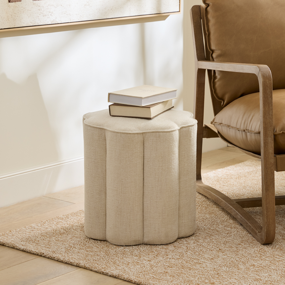 Della Vanilla Ottoman | Adairs