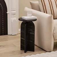 Marble Black Drinks Table