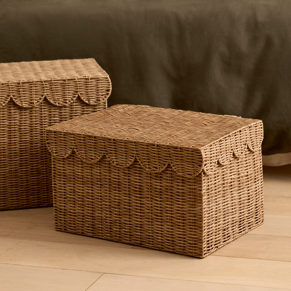 Storage Plastic Basket Lidded Storage Basket Woven Paper Rope